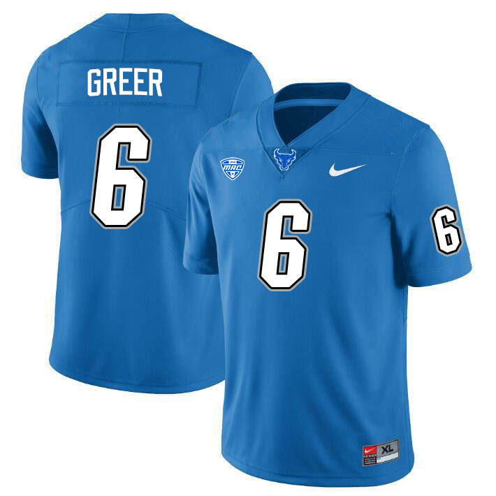 Miles Greer UB Bulls Jersey,University Of Buffalo Bulls #6 Miles Greer Jersey Youth-Blue